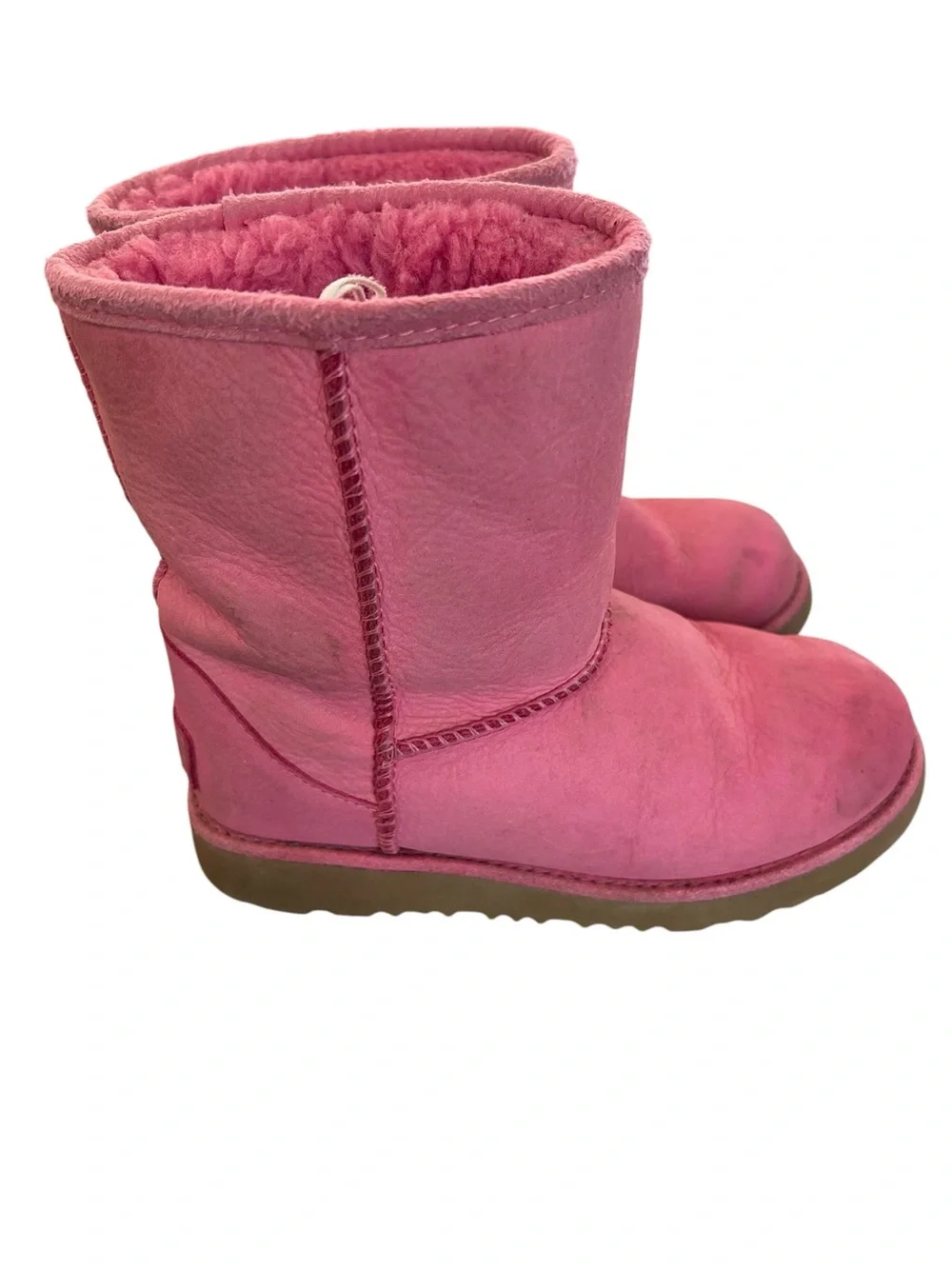 Ugg Classic Pink Shearling Boots girls size 13